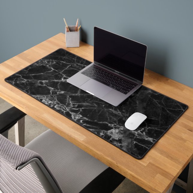 Alfrombrillas De Escritorio Black Marble Stone Look (Oficina 2)