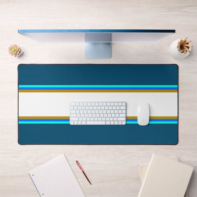 Alfrombrillas De Escritorio Blue Aqua Brown Carreras Blanca Rayas En El Océano (Oficina 1)