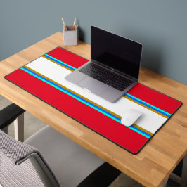 Alfrombrillas De Escritorio Blue Aqua Brown Rayas De Carreras Blanca En Rojo B