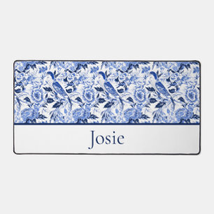 Alfrombrillas De Escritorio Blue Bird Chinoiserie Monograma