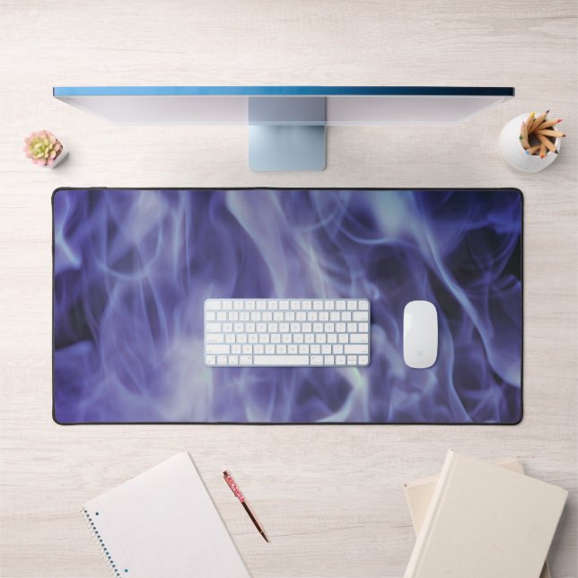 Alfrombrillas De Escritorio Blue Fire Flames Art Desk Pad (Oficina 1)