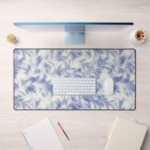 Alfrombrillas De Escritorio Blue Gray Leaf Pop Art Pattern Desk Mate Pad