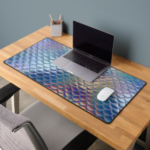 Alfrombrillas De Escritorio Blue Green Mermaid Fish Scales Holographic Trendy