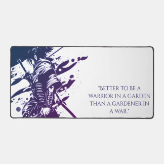 Alfrombrillas De Escritorio Blue Ink Samurai Warrior & Custom Quote Desk Mat