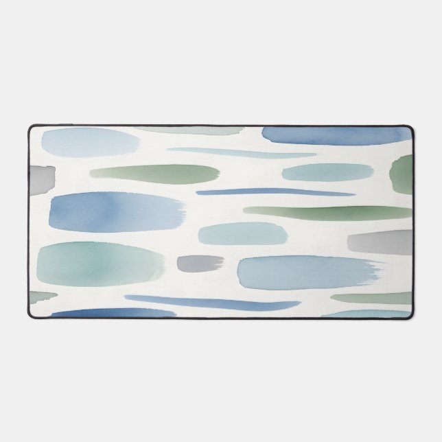 Alfrombrillas De Escritorio Blue Watercolor Brush Strokes Abstract (Anverso)