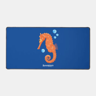Alfrombrillas De Escritorio Bóbulas de caballito de mar naranja personalizado