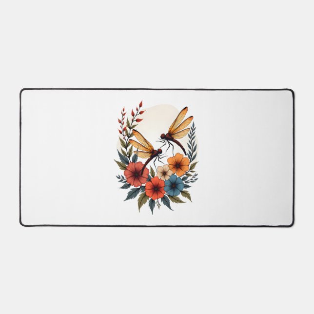 Alfrombrillas De Escritorio Boho Floral Dragonfly (Anverso)
