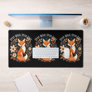 Alfrombrillas De Escritorio Boho Fox "Mantente salvaje, mantente libre" Woodla