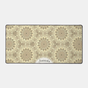 Alfrombrillas De Escritorio Bonito Boho Moda Crema de oro Taupe Mandala