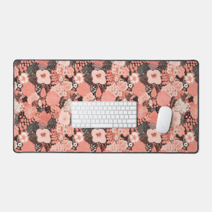 Alfrombrillas De Escritorio Bonito moderna con estampado de coral y floral ros