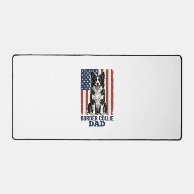 Alfrombrillas De Escritorio Border Collie Dad Patriotic Vintage Dog Shirt Desi (Anverso)