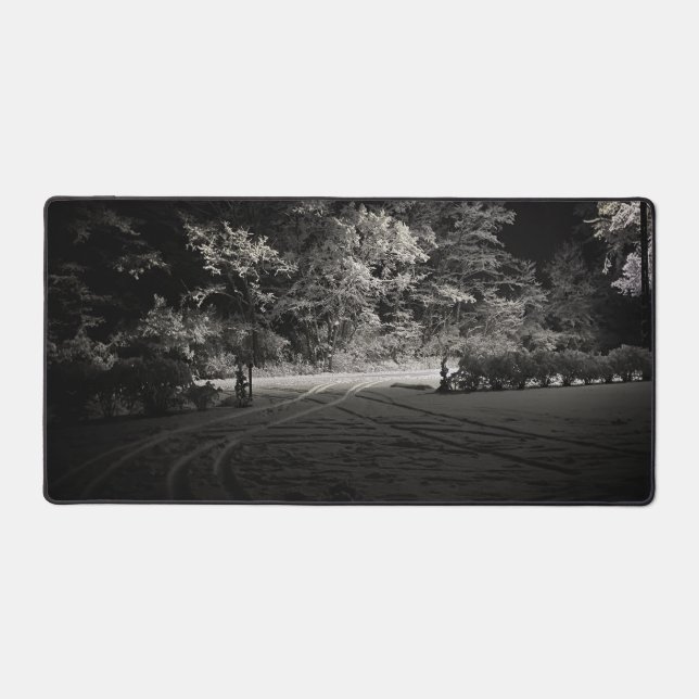 Alfrombrillas De Escritorio Bosque nevado por la noche (Anverso)