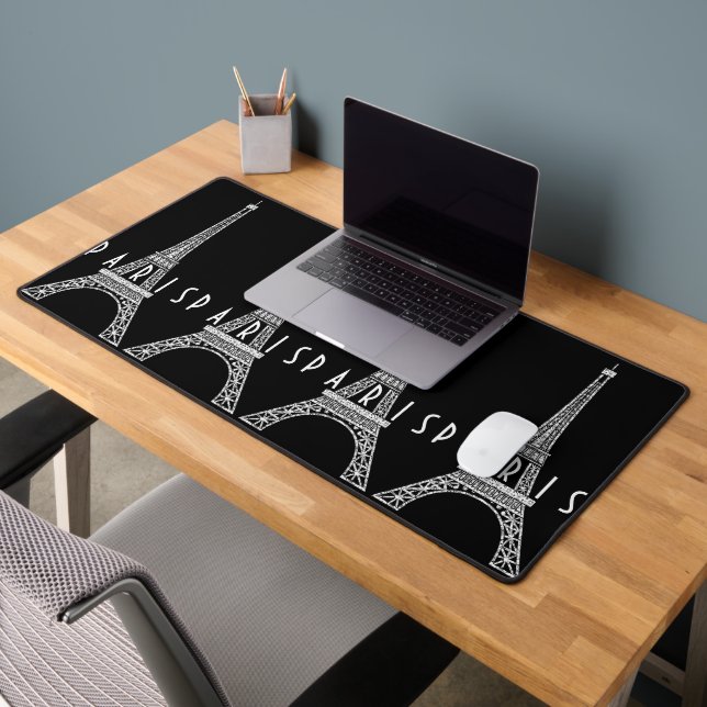 Alfrombrillas De Escritorio Botón Torre Eiffel de la Francia blanca (Oficina 2)