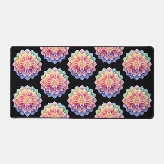 Alfrombrillas De Escritorio Bright Mandala Floral Desk Mat (Anverso)