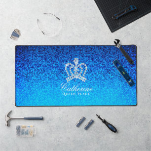 Alfrombrillas De Escritorio Brillante Crown Luxury Blue