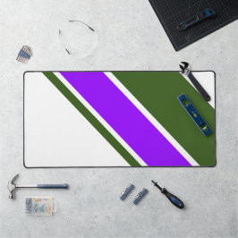 Alfrombrillas De Escritorio Brillantes Rayas De Carreras Verde Púrpura En Blan