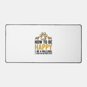 Alfrombrillas De Escritorio Bulldog Frase Feliz Grabado Vintage Amante Perros