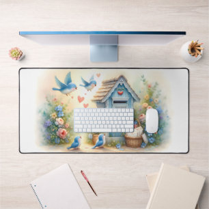 Alfrombrillas De Escritorio Buzón de Cartas de Amor Cottagecore Pájaro Azul