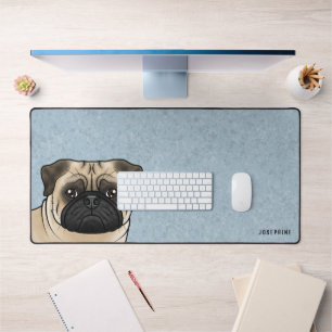 Alfrombrillas De Escritorio Cabeza de Pug Castaño Dibujo Animado Perro Con Nom