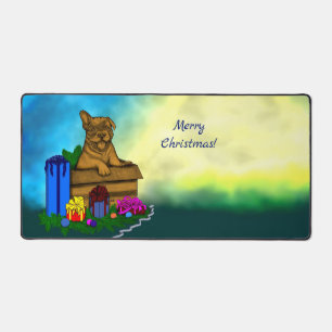 Alfrombrillas De Escritorio Cachorro en una caja , Feliz Navidad