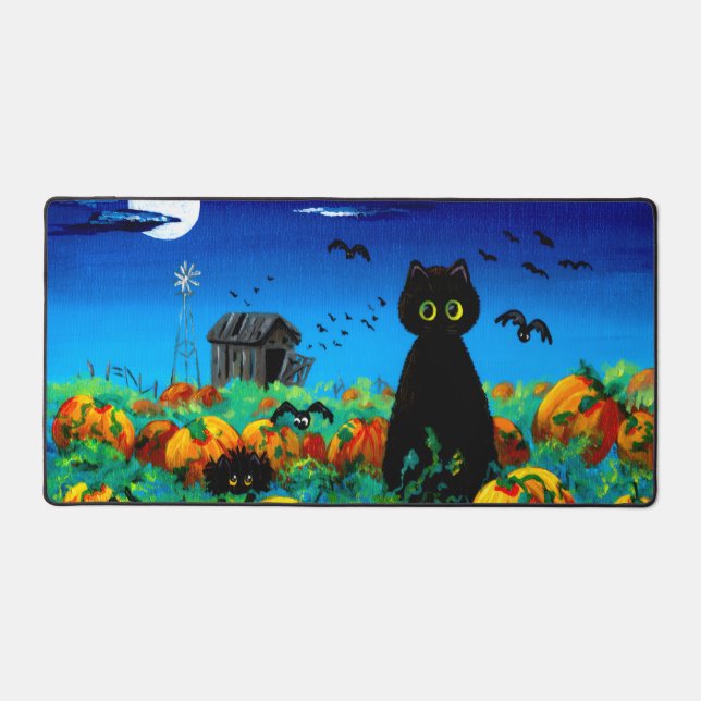 Alfrombrillas De Escritorio Cae Halloween Black Cats Moon Pumpkins (Anverso)