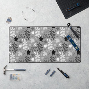 Alfrombrillas De Escritorio Caída deja un gran patrón monocromo en gris