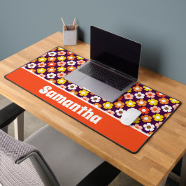 Alfrombrillas De Escritorio Caída Retro Flores de Otoño Patrón Púrpura