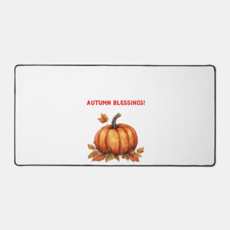 Alfrombrillas De Escritorio Calabaza de Bendiciones de Otoño con Hojas de Otoñ