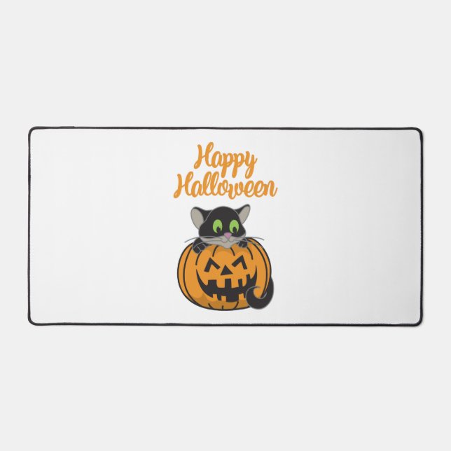 Alfrombrillas De Escritorio Calabaza de gatos de Halloween (Anverso)