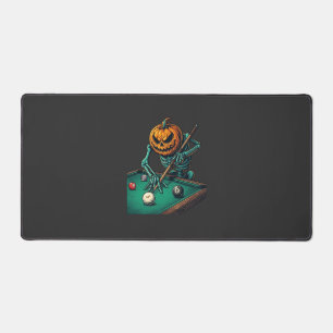 Alfrombrillas De Escritorio Calabaza de Halloween Esqueleto Jugando Billar Pis