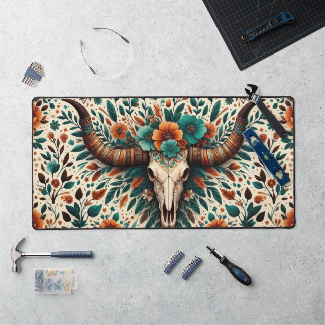 Alfrombrillas De Escritorio Calavera de vaca azteca (Puesto de trabajo)
