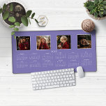 Alfrombrillas De Escritorio Calendario 2025 Collage de fotos morado de lavanda<br><div class="desc">2025 Calendario Año completo Minimalista Mochila de estilo clásico Mat Mouse Pad en Lavender Purple, con su nombre y 4 de sus fotos favoritas! 🌟 Esta es para 2025 🌟 Esta versión está en moda Lavender Purple, pero los colores pueden ser fácilmente personalizables! Póngase en contacto con nosotros en cedarandstring@gmail.com...</div>
