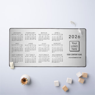 Alfrombrillas De Escritorio Calendario 2026 del Personalizado de fondo gris os