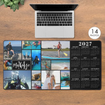 Calendario 2027 14 Fotos Monograma Nombre Color Pe