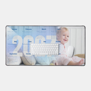 Alfrombrillas De Escritorio Calendario 2027 Foto Personalizada y Año Ratón Gra