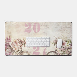 Alfrombrillas De Escritorio Calendario de bicicleta antigua floral vintage 202