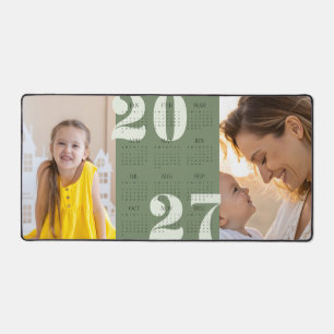 Alfrombrillas De Escritorio Calendario personalizado de 2 fotos y año 2027 Rat