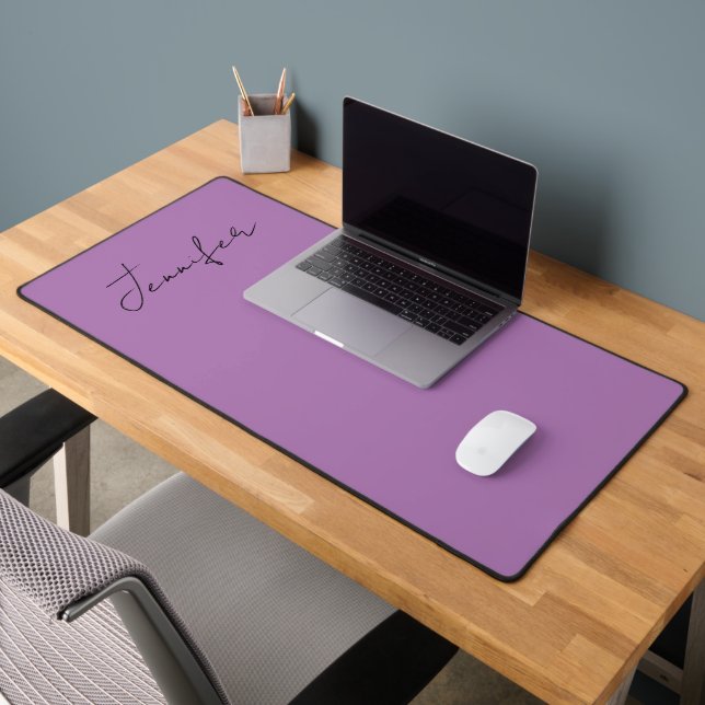 Alfrombrillas De Escritorio Caligrafía Elegante Lavanda Llanura Nombre simple (Oficina 2)