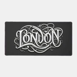 Alfrombrillas De Escritorio Caligrafía Metalizado pesada de Londres - Metalhea