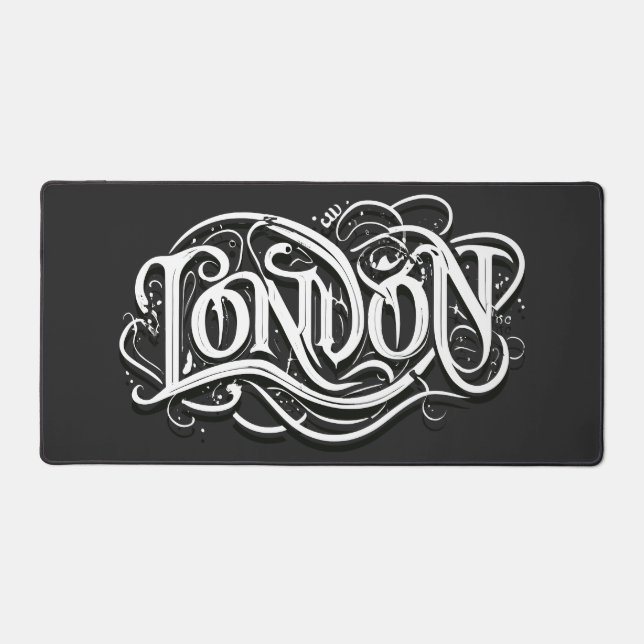 Alfrombrillas De Escritorio Caligrafía Metalizado pesada de Londres - Metalhea (Anverso)