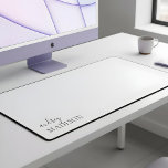 Alfrombrillas De Escritorio Calligraphy Girly Luxury White<br><div class="desc">Transforme su espacio de trabajo con una alfombra de escritorio personalizada que combina elegancia y función. Con su nombre en una lujosa mezcla de caligrafía y fuente serif, esta alfombra de escritorio aporta un toque femenino y refinado a cualquier entorno. Ideal para los negocios, la escuela o incluso la habitación,...</div>
