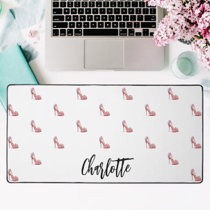 Alfrombrillas De Escritorio Calzado rosa nombre glamoroso blanco