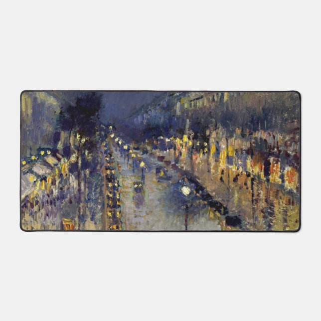 Alfrombrillas De Escritorio Camille Pissarro - Boulevard Montmartre de noche (Anverso)