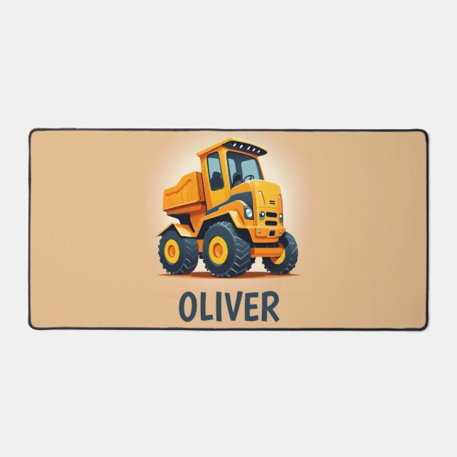 Alfrombrillas De Escritorio Camión de construcción amarillo moderno (Anverso)
