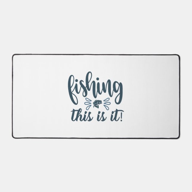 Alfrombrillas De Escritorio Camisa de pesca divertida con eslogan (Anverso)