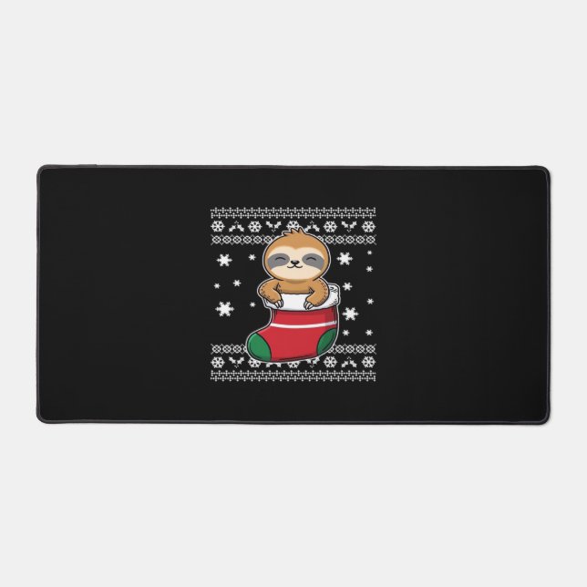 Alfrombrillas De Escritorio Camiseta Clásica Sloth navidades (Anverso)