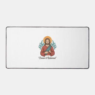 Alfrombrillas De Escritorio Camiseta cristiana vintage de Jesús elegida y redi