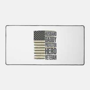 Alfrombrillas De Escritorio Camiseta de bandera de héroe protector papá marido