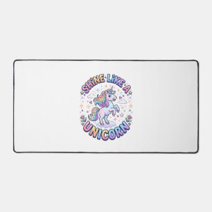 Alfrombrillas De Escritorio Camiseta de diseño gráfico de unicornio brilla com