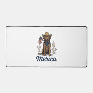 Alfrombrillas De Escritorio Camiseta de la bandera americana del perro vaquero